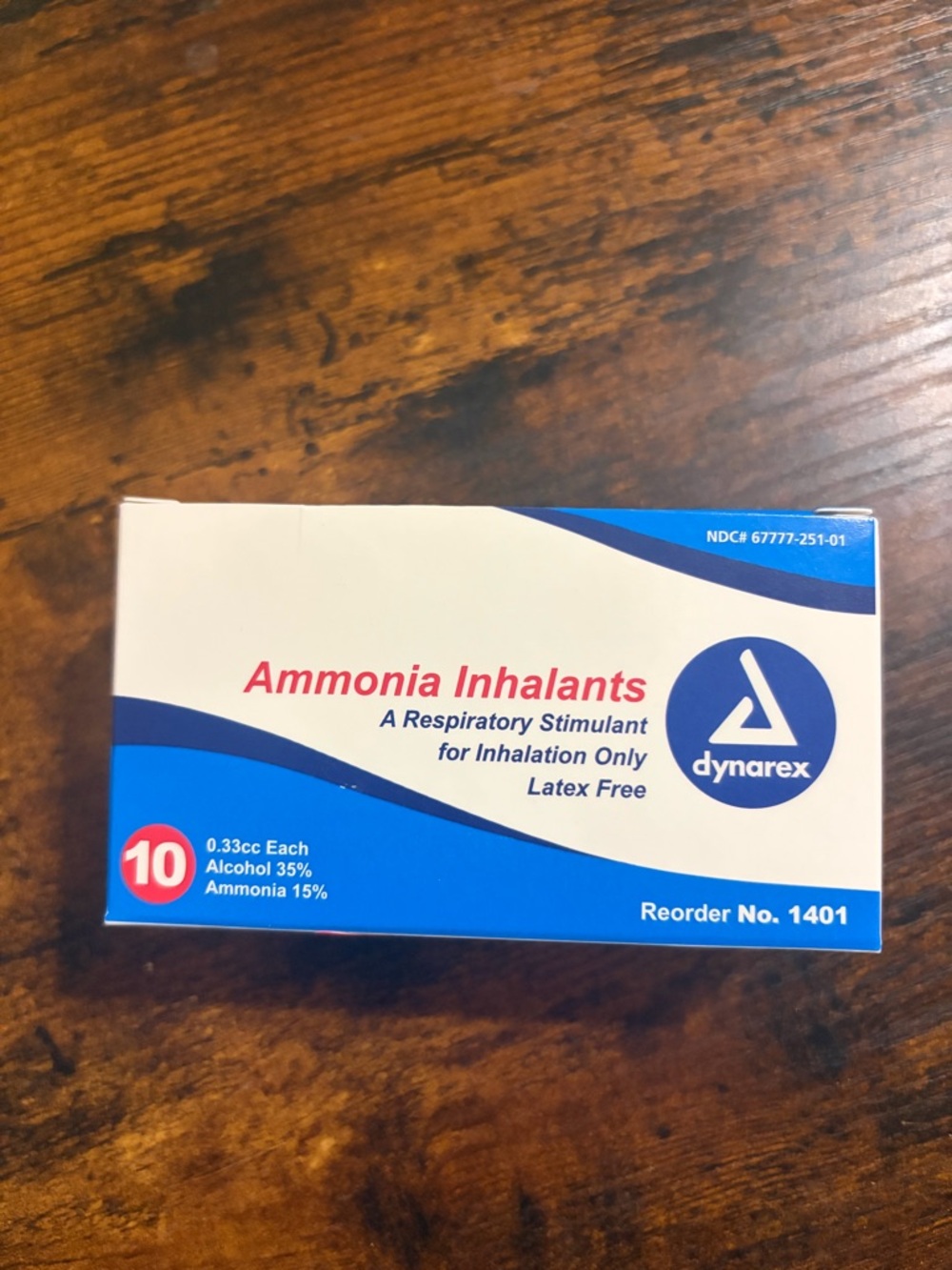 Dynarex Ammonia Inhalants - Lot of 10 Boxes - Workout Recovery Tool Exp 4.2028